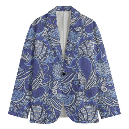 Pigeon Floral Bohemian Pattern Print Men's Cotton Blazer
