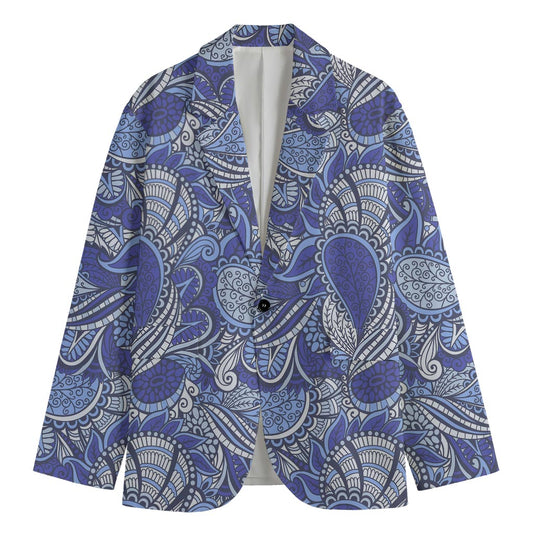 Pigeon Floral Bohemian Pattern Print Men's Cotton Blazer