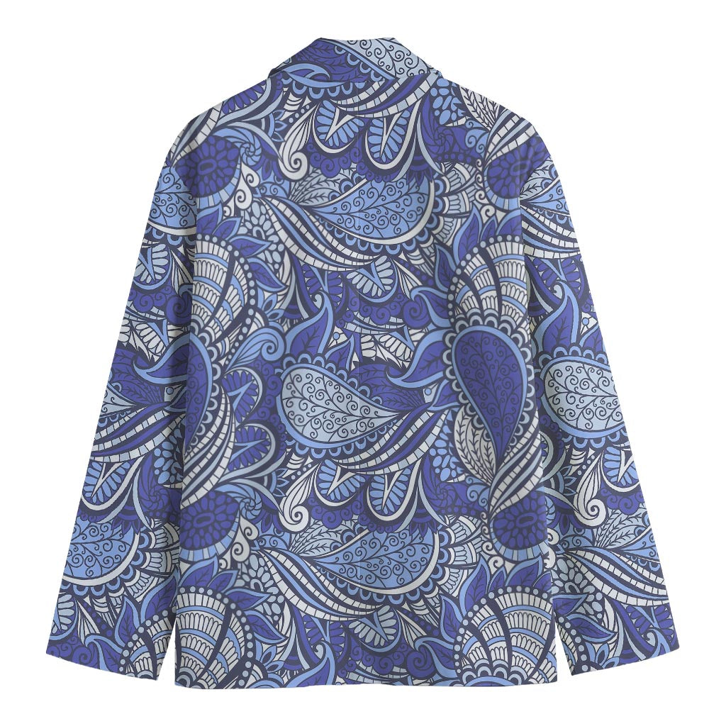 Pigeon Floral Bohemian Pattern Print Men's Cotton Blazer