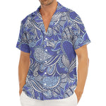 Pigeon Floral Bohemian Pattern Print Men's Deep V-Neck Shirt