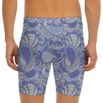 Pigeon Floral Bohemian Pattern Print Men's Long Boxer Briefs