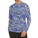Pigeon Floral Bohemian Pattern Print Men's Long Sleeve Rash Guard