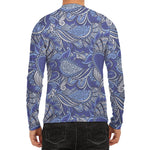 Pigeon Floral Bohemian Pattern Print Men's Long Sleeve Rash Guard