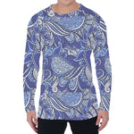 Pigeon Floral Bohemian Pattern Print Men's Long Sleeve T-Shirt