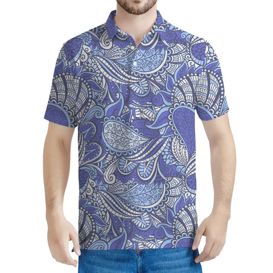 Pigeon Floral Bohemian Pattern Print Men's Polo Shirt