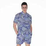 Pigeon Floral Bohemian Pattern Print Men's Rompers