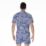 Pigeon Floral Bohemian Pattern Print Men's Rompers