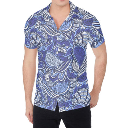 Pigeon Floral Bohemian Pattern Print Men's Shirt
