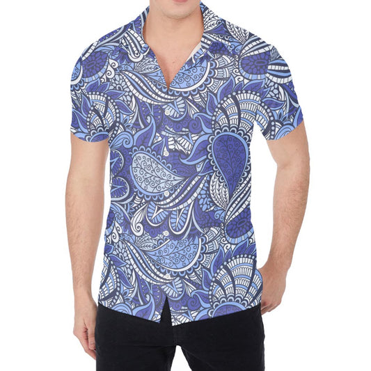 Pigeon Floral Bohemian Pattern Print Men's Shirt