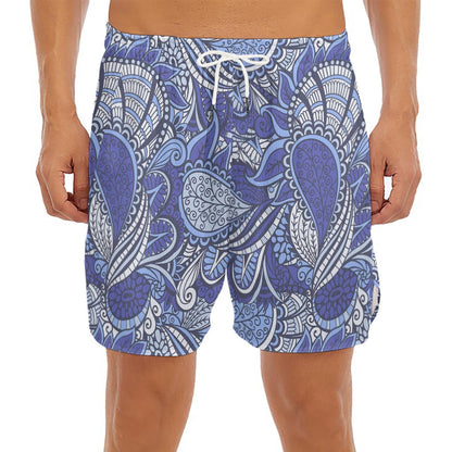 Pigeon Floral Bohemian Pattern Print Men's Split Running Shorts