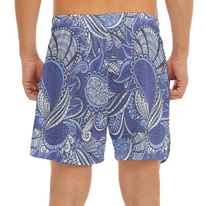 Pigeon Floral Bohemian Pattern Print Men's Split Running Shorts
