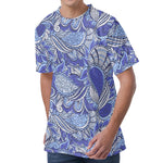 Pigeon Floral Bohemian Pattern Print Men's Velvet T-Shirt