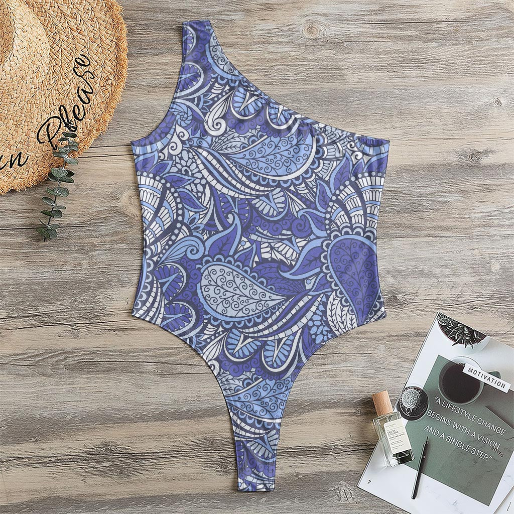 Pigeon Floral Bohemian Pattern Print One Shoulder Bodysuit