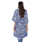 Pigeon Floral Bohemian Pattern Print Open Front Beach Cover Up