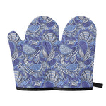 Pigeon Floral Bohemian Pattern Print Oven Mitts
