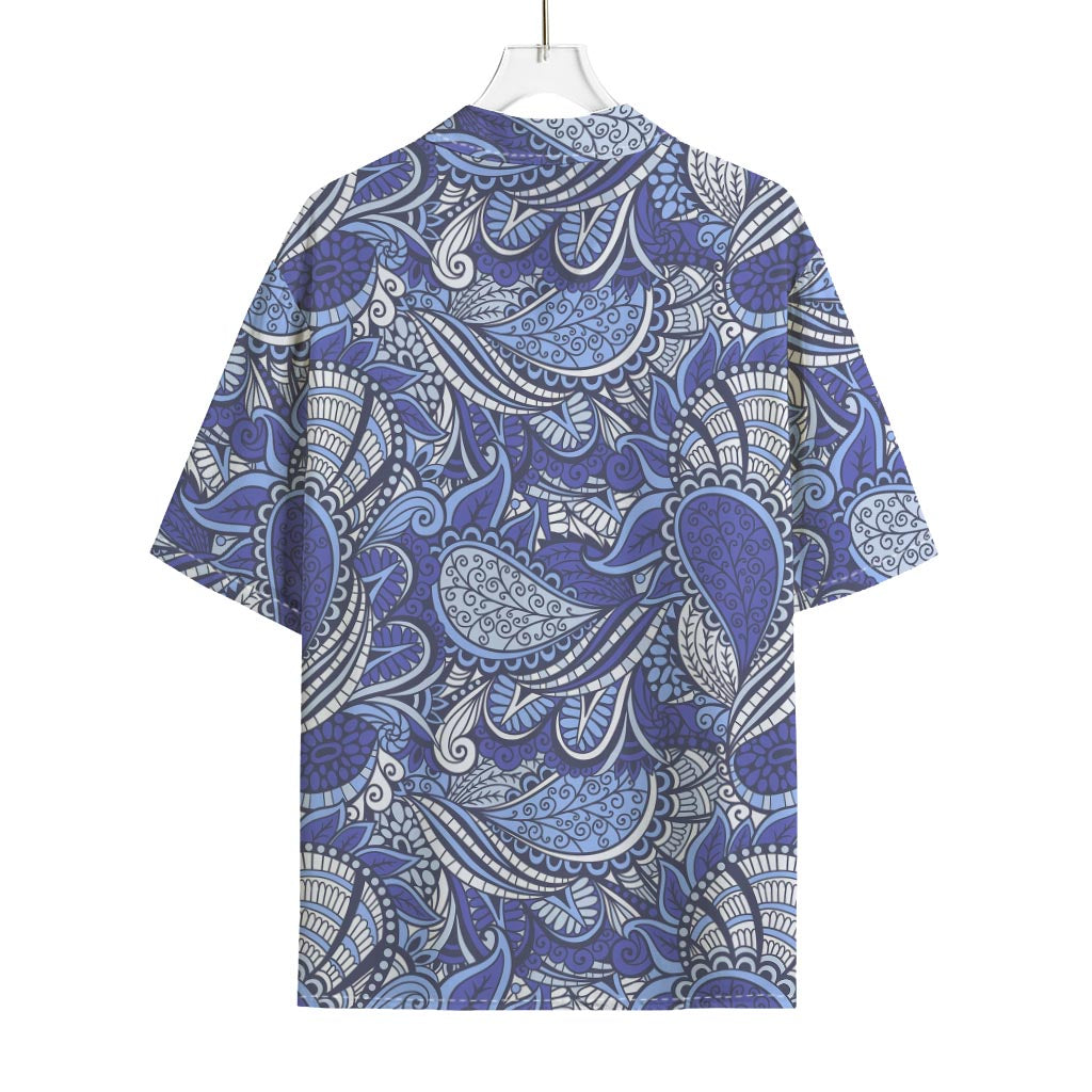 Pigeon Floral Bohemian Pattern Print Rayon Hawaiian Shirt
