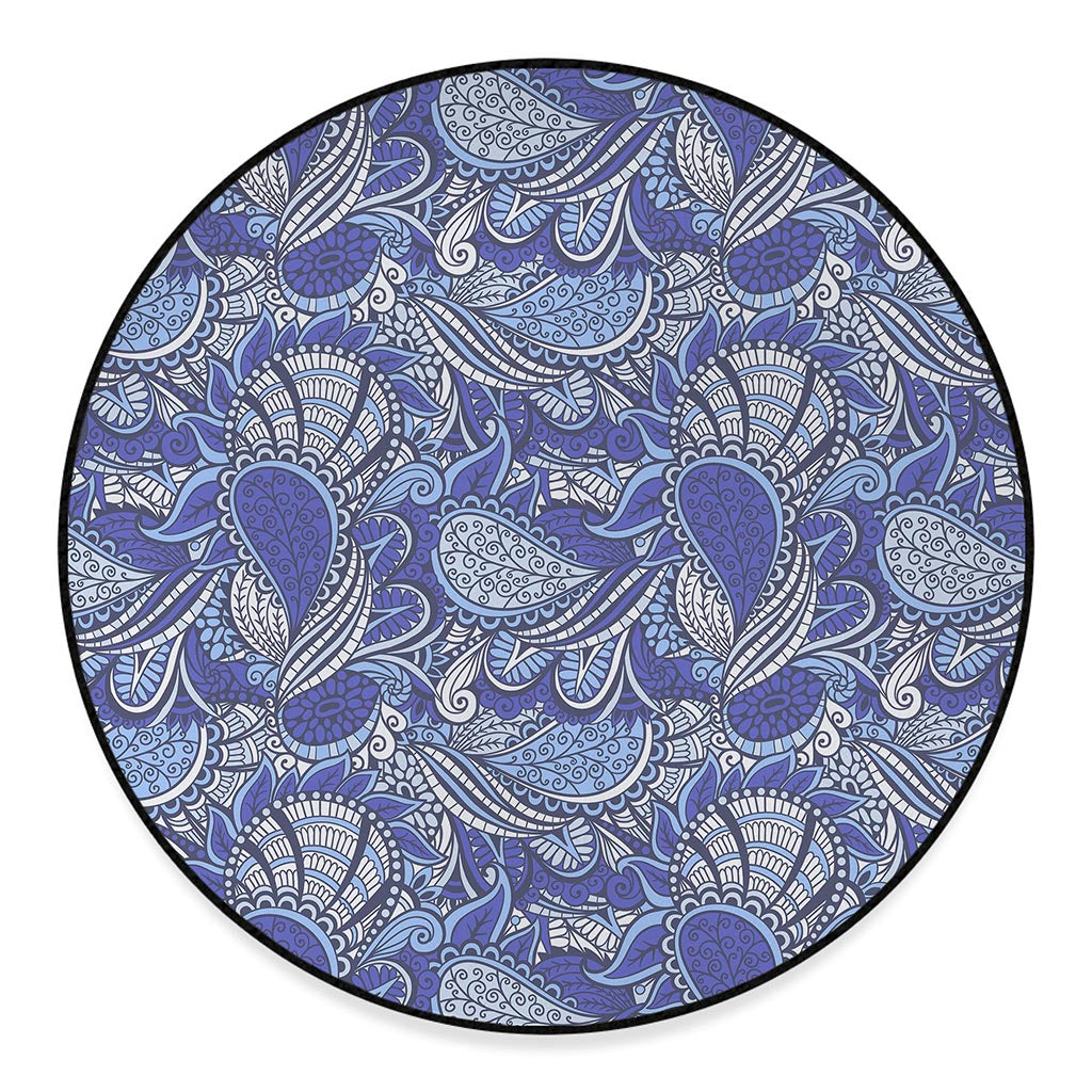 Pigeon Floral Bohemian Pattern Print Round Floor Mat