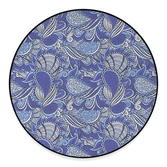 Pigeon Floral Bohemian Pattern Print Round Floor Mat