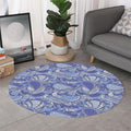 Pigeon Floral Bohemian Pattern Print Round Rug