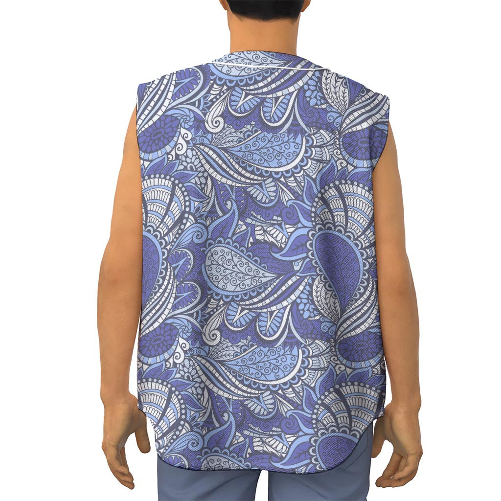 Pigeon Floral Bohemian Pattern Print Sleeveless Baseball Jersey