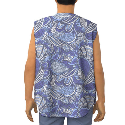 Pigeon Floral Bohemian Pattern Print Sleeveless Baseball Jersey