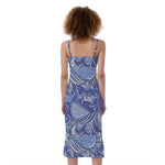 Pigeon Floral Bohemian Pattern Print Slim Fit Midi Cami Dress