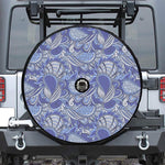 Pigeon Floral Bohemian Pattern Print Tire Cover With Camera Hole