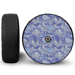 Pigeon Floral Bohemian Pattern Print Tire Cover With Camera Hole
