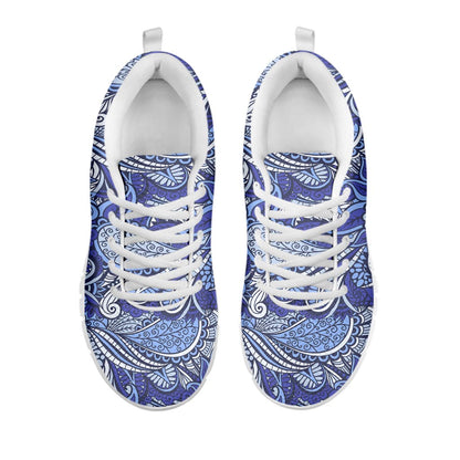 Pigeon Floral Bohemian Pattern Print White Running Shoes