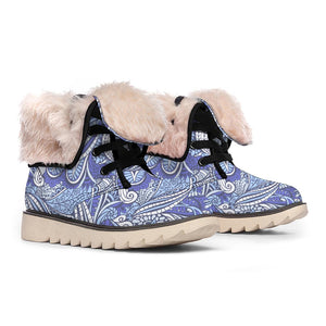 Pigeon Floral Bohemian Pattern Print Winter Boots