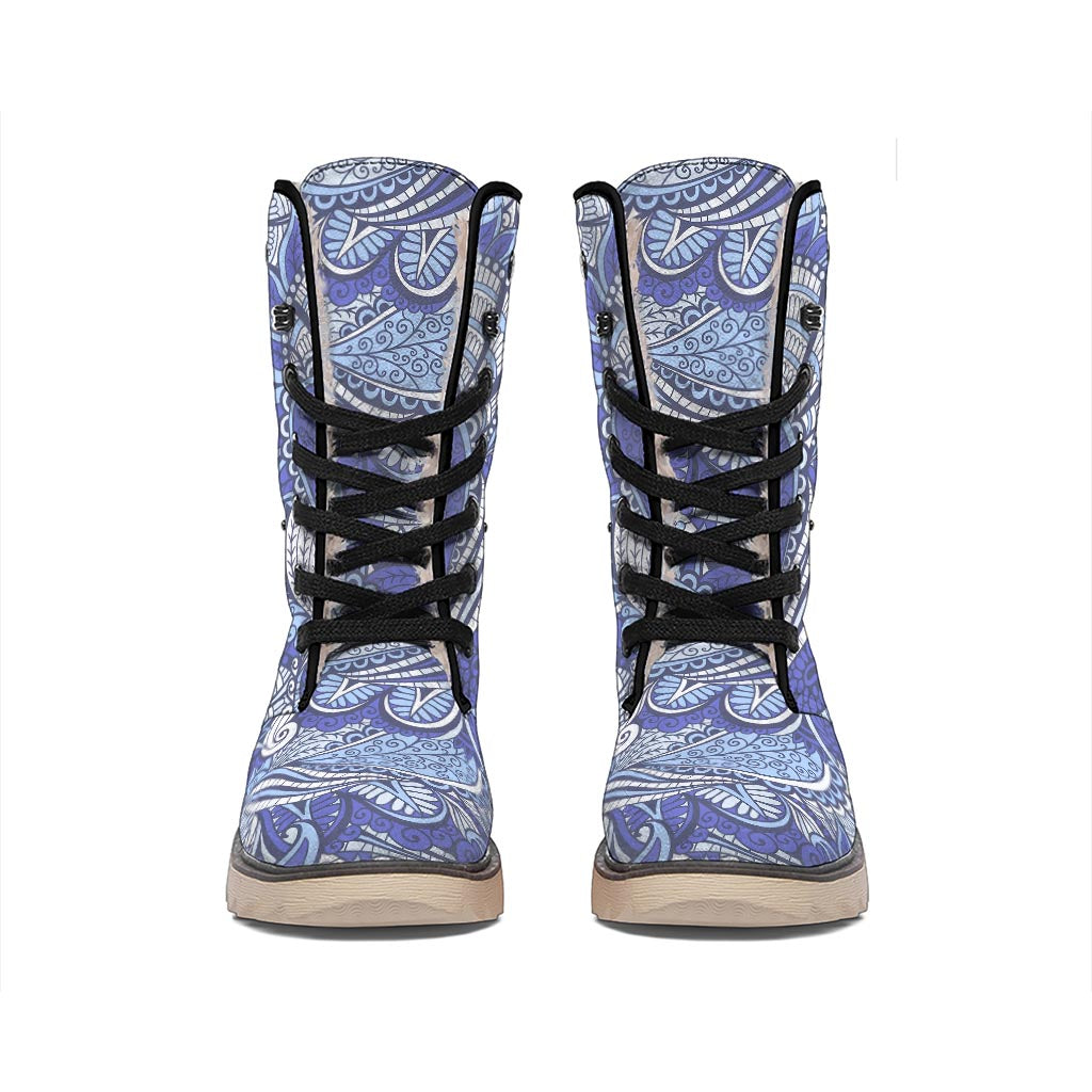 Pigeon Floral Bohemian Pattern Print Winter Boots