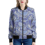 Pigeon Floral Bohemian Pattern Print Women's Bomber Jacket
