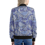 Pigeon Floral Bohemian Pattern Print Women's Bomber Jacket