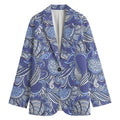 Pigeon Floral Bohemian Pattern Print Women's Cotton Blazer
