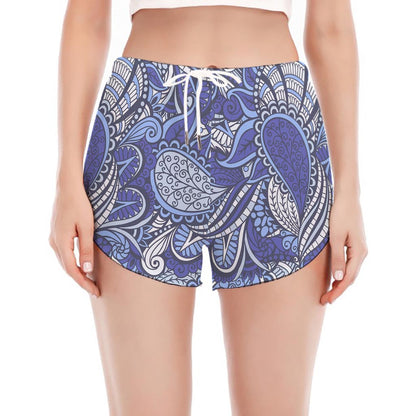 Pigeon Floral Bohemian Pattern Print Women's Split Running Shorts