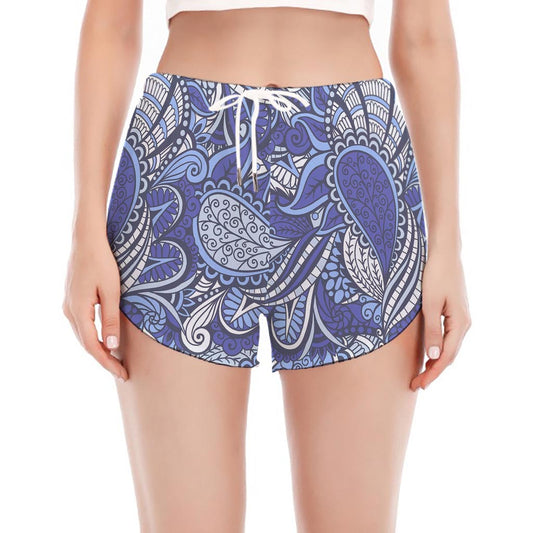 Pigeon Floral Bohemian Pattern Print Women's Split Running Shorts