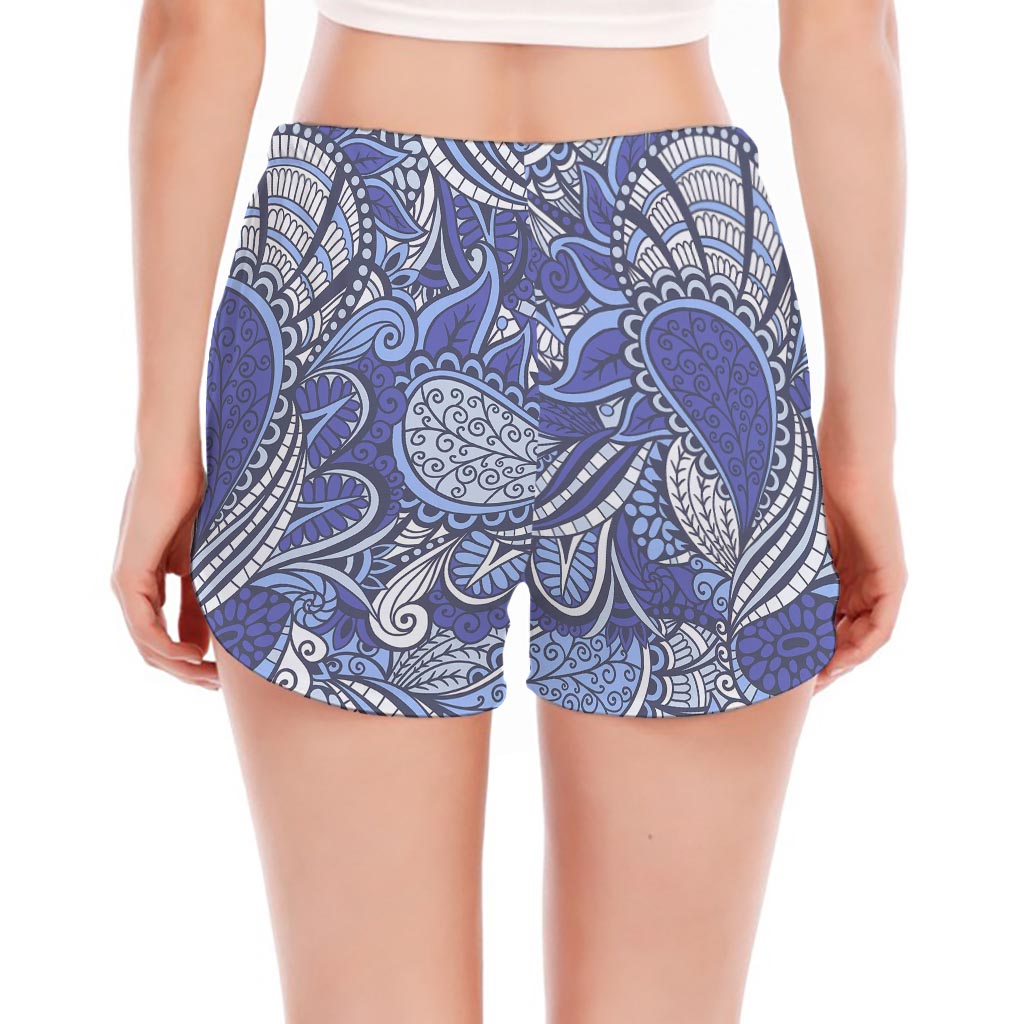 Pigeon Floral Bohemian Pattern Print Women's Split Running Shorts