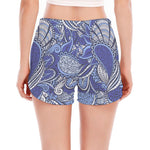 Pigeon Floral Bohemian Pattern Print Women's Split Running Shorts