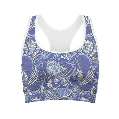 Pigeon Floral Bohemian Pattern Print Women's Sports Bra
