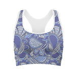 Pigeon Floral Bohemian Pattern Print Women's Sports Bra