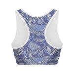 Pigeon Floral Bohemian Pattern Print Women's Sports Bra