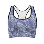 Pigeon Floral Bohemian Pattern Print Women's Sports Bra