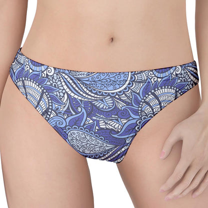 Pigeon Floral Bohemian Pattern Print Women's Thong