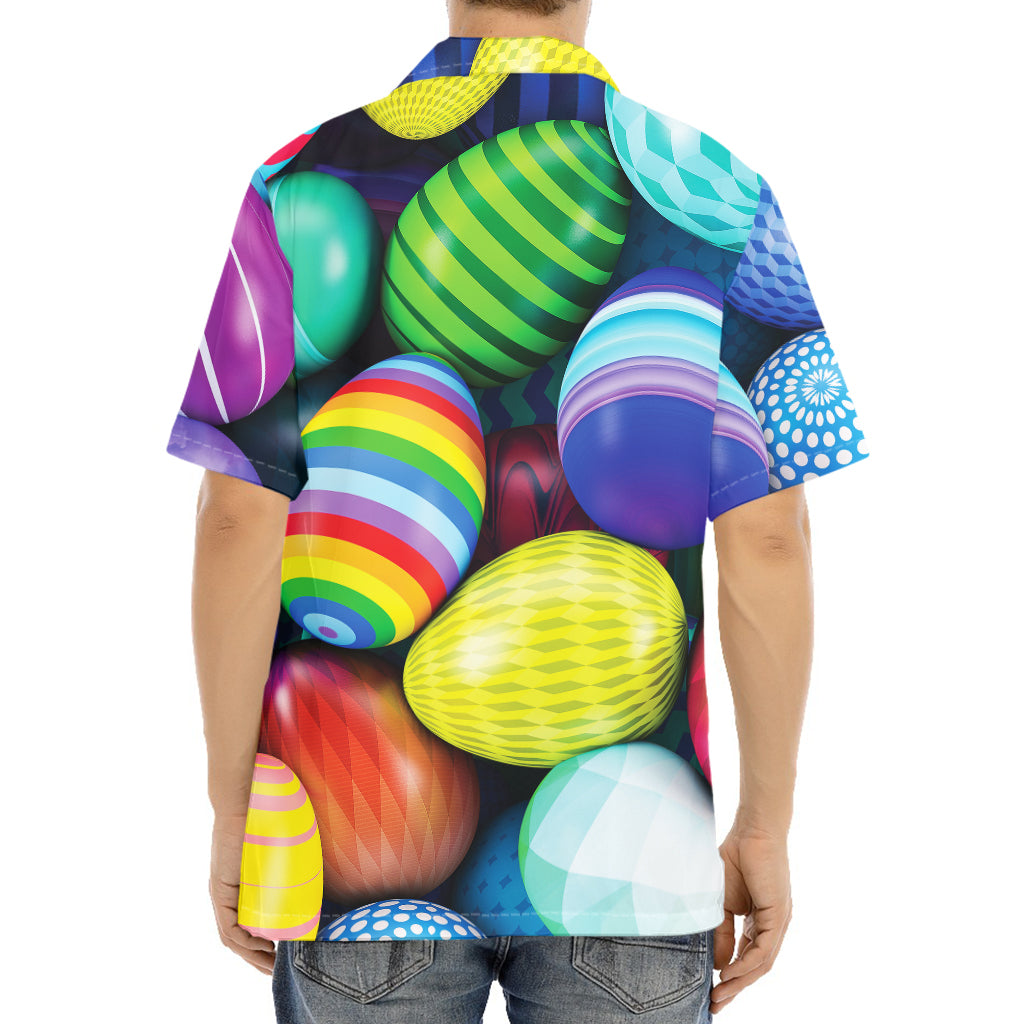 Pile Of Colorful Easter Eggs Print Aloha Shirt