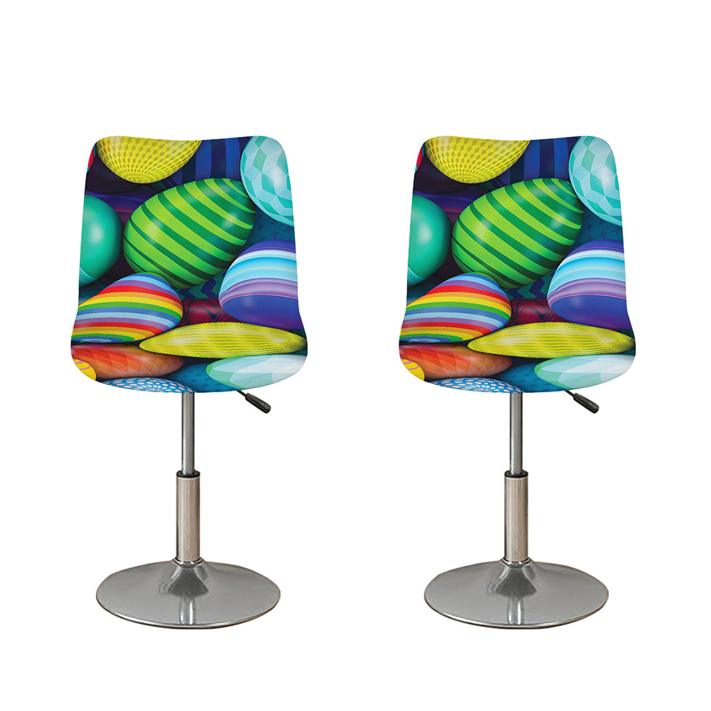 Pile Of Colorful Easter Eggs Print Bar Stool Covers