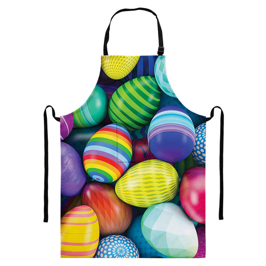 Pile Of Colorful Easter Eggs Print Bib Apron With Pocket