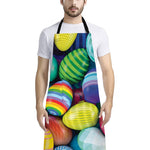 Pile Of Colorful Easter Eggs Print Bib Apron With Pocket