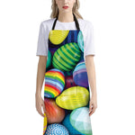 Pile Of Colorful Easter Eggs Print Bib Apron With Pocket