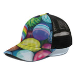 Pile Of Colorful Easter Eggs Print Black Mesh Trucker Cap