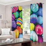 Pile Of Colorful Easter Eggs Print Blackout Grommet Curtains